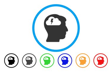 Beyin fırtınası yuvarlak simge