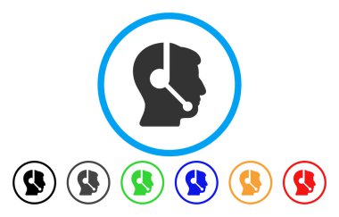 Çağrı Merkezi operatörü yuvarlak simge