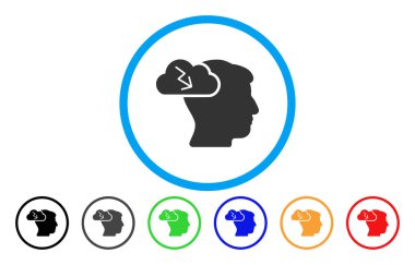 Beyin fırtınası yuvarlak simge