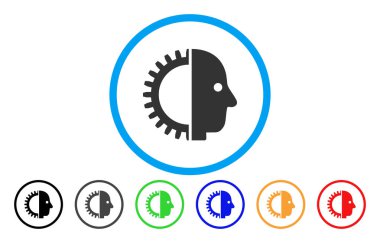 Cyborg kafa simgesi yuvarlak