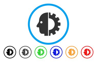 Cyborg kafa simgesi yuvarlak