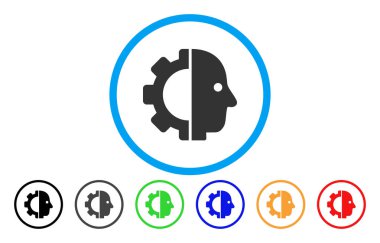 Cyborg kafa simgesi yuvarlak