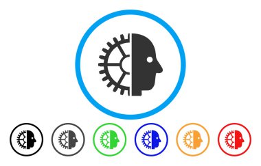 Cyborg kafa simgesi yuvarlak