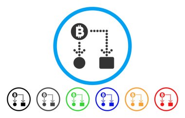 Bitcoin nakit akışı düz simgesi