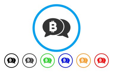 Bitcoin sohbet düz simgesi