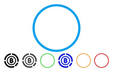 Bitcoin daire diyagram düz simgesi