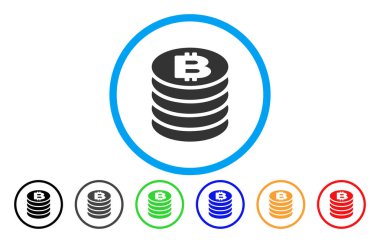 Bitcoin para yığını düz simgesi