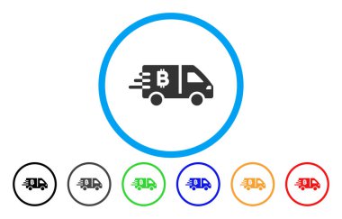 Bitcoin Express araba düz simgesi