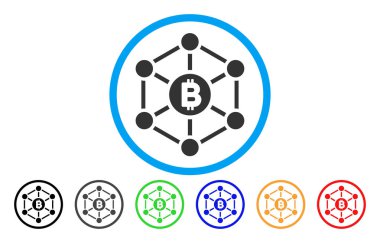 Bitcoin Finans Netwok düz simgesi