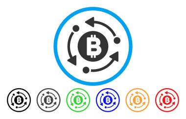 Bitcoin döndürme oklarını düz simgesi