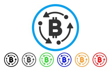 Bitcoin döndürme düz simgesi