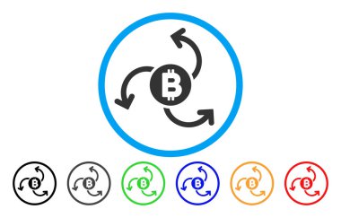 Bitcoin kaynak girdap düz simgesi