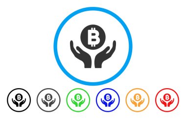 Bitcoin destek eller düz simgesi