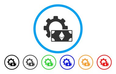 Ethereum banknot seçenekleri düz simgesi dişli