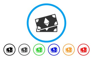 Ethereum banknotlar düz simgesi