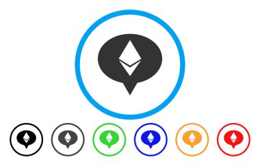 Ethereum Banner balon düz simgesi