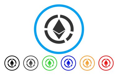 Ethereum daire diyagram düz simgesi