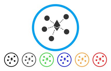 Ethereum Net yapısı düz simgesi