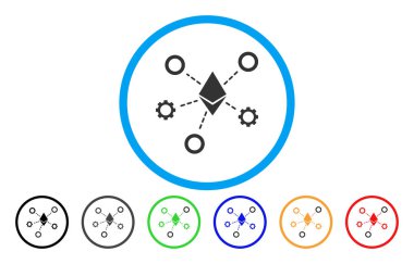 Ethereum ağ düğümleri düz simgesi