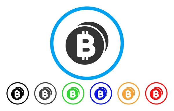 Bitcoin Pièces Icône plate — Image vectorielle