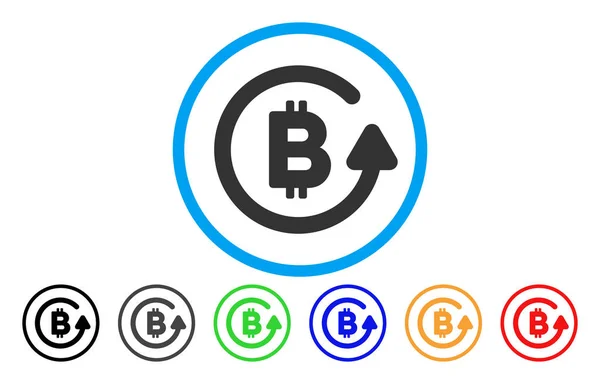 Bitcoin restitutie platte pictogram — Stockvector