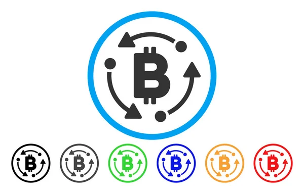 Ícone plano de rotação Bitcoin — Vetor de Stock