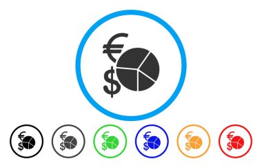 Para birimi pasta grafiği yuvarlak simge