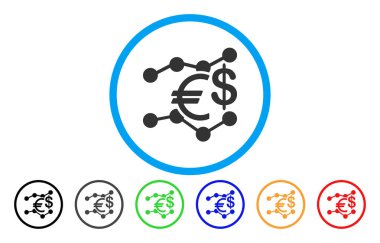 Para birimi eğilimleri yuvarlak simge