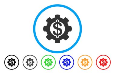 Finansal kalkınma dişli yuvarlak simge