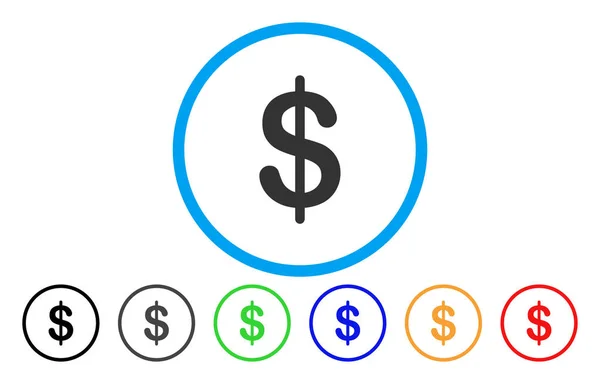 Dolar zaokrąglone ikona — Wektor stockowy
