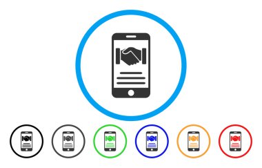 Mobil sözleşmesi karşılıklı yuvarlak simge