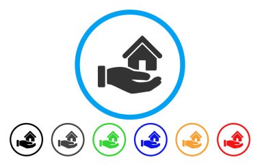 Emlak teklif el yuvarlak simgesi