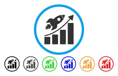 Roket başlangıç grafik yuvarlak simgesini