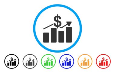 Satış yuvarlak simge grafik