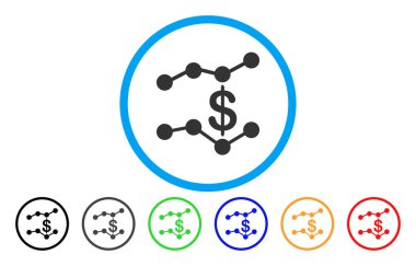 Satış eğilimleri yuvarlak simge