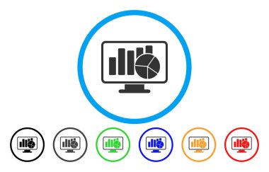 İstatistikleri izleme yuvarlak simge