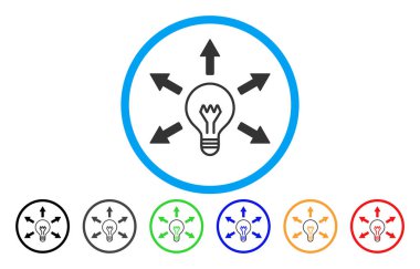 Fikir ampul yuvarlak simge