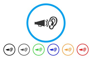 Dinle megafon haber yuvarlak simgesi