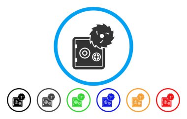 Güvenli Hacking hırsızlık yuvarlak simge