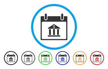 Banka Binası takvim günü simgesi yuvarlak