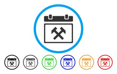 Çalışma takvimi sayfa simgesi yuvarlak