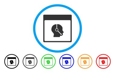 Telefonla satış operatör takvim sayfası simgesini yuvarlak