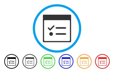 Yapılacaklar öğeleri takvim sayfası simgesini yuvarlak