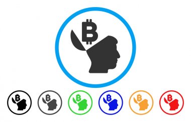 Açık Bitcoin zihin yuvarlak simge