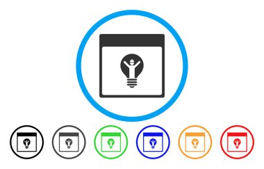 Elektrikçi takvim sayfası simgesini yuvarlak