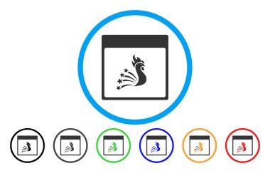 Festival horoz takvim sayfası simgesini yuvarlak