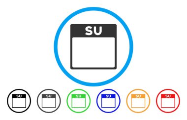 Pazar takvim sayfası simgesini yuvarlanır.