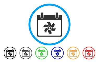 Fan takvim günü simgesi yuvarlak