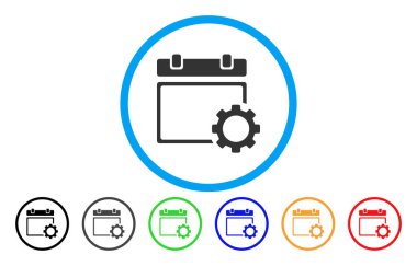 Takvim sayfası seçenekleri dişli simgesini yuvarlak