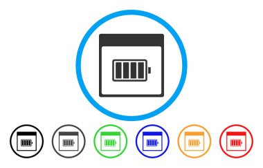 Pil takvim sayfası simgesini yuvarlak